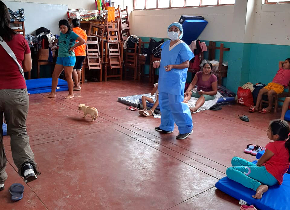 Instalan albergue para atención de personas afectadas por las lluvias en Pacora