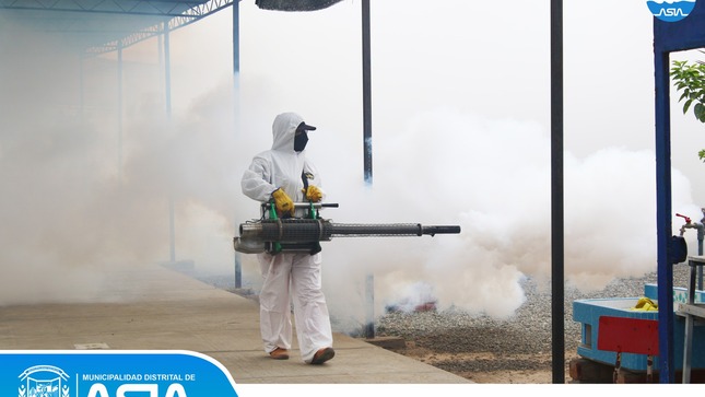Municipalidad Distrital de Asia Realiza fumigación a Colegios ante inicio de clases 2023