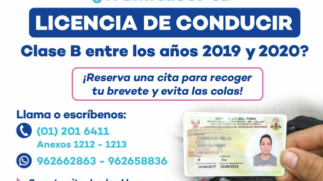 ¿Tramitaste tu Licencia de Conducir - Clase B, entre los años 2019 y 2020? 