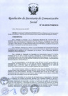 Vista preliminar de documento RESOLUCION DE SECRETARIA DE COMUNICACION SOCIAL N 003-2019-PCM-SCS