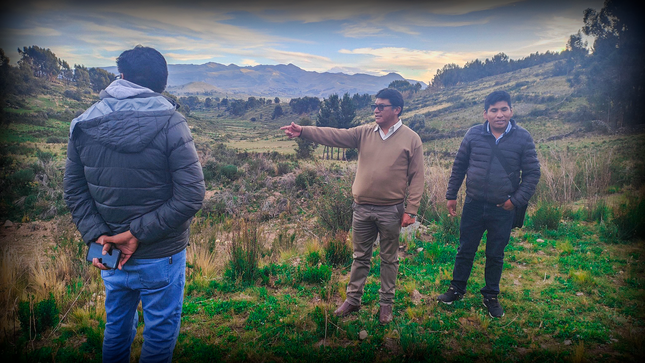 Autoridad de Yunguyo verifica posibles terrenos donde se construiría el relleno sanitario