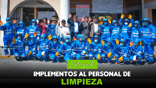 Entrega de implementos al Personal de limpieza 