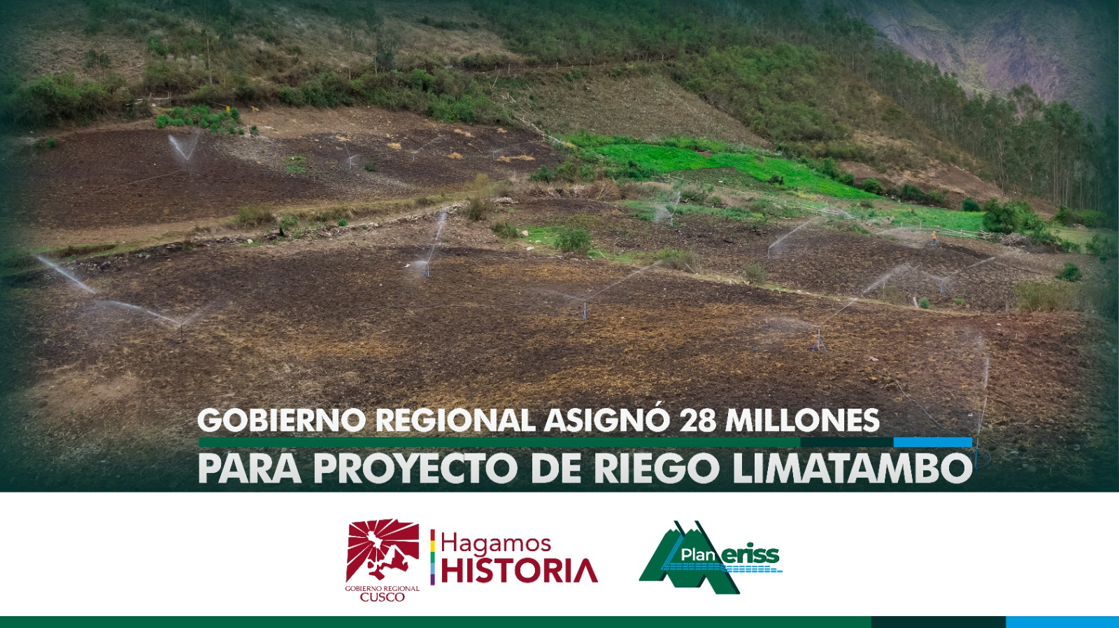 Gobierno Regional del Cusco mediante su unidad ejecutora Plan MERISS asignó 28 millones de soles para la continuación de proyecto de riego
El plan de Mejoramiento de Riego en Sierra y Selva continúa llevando desarrollo a la provincia de Anta mediante su proyecto de irrigación asignando un presupuesto de 28 millones de soles.
Con una asignación presupuestal de 28 millones de soles para el presente año 2023, el Gobierno Regional del Cusco, mediante su unidad ejecutora el Plan MERISS, reinició la ejecución del proyecto: “Instalación y Mejoramiento del Servicio de Agua para Riego en la Cuenca del Rio Colorado” localizada entre los distritos de Limatambo y Mollepata de la provincia de Anta. El anhelado proyecto beneficia a 1,998 familias de una población de más de 10 mil habitantes, para ampliar la frontera agrícola en 2,428 hectáreas al riego por aspersión con un presupuesto total de 103 millones 483 mil 298 soles.
Gracias a la buena decisión política del Gobernador Regional del Cusco Ing. Werner Salcedo Álvarez y frente a las peticiones de las autoridades locales y directivos comunales, se asignó para este año este significativo presupuesto para continuar con la ejecución de la obra que a la fecha ya cuenta con avance físico muy importante.
El director ejecutivo del Plan MERISS, Ing. Lucho Salcedo Cáceres, ha dispuesto que el equipo multidisciplinario del proyecto realice el requerimiento de materiales y otros, durante el primer trimestre con la finalidad de avanzar la ejecución de obras con responsabilidad y la mayor celeridad.
El alcalde distrital de Limatambo Sr. Enrique Quispe Quispe, en su visita a la sede central del Plan MERISS, expresó su agradecimiento a la predisposición del Gobernador Regional y el director ejecutivo de la mencionada institución por la asignación presupuestal para encaminar este anhelado proyecto de riego, tan reclamado y esperado por los pobladores de estos 02 distritos de la provincia de Anta.
La obra ya reinició sus actividades durante el presente mes a petición de las autoridades locales y beneficiarios, tanto el residente de la obra y el equipo de profesionales que lo acompaña se comprometieron en continuar con la ejecución de la misma, en forma acelerada, teniendo en cuenta la importante asignación presupuestal.
La infraestructura hidráulica comprende el mejoramiento de 06 captaciones, la construcción de 09 nuevas bocatomas, 30 km de canal principal, 73 km de líneas de conducción. 07 sifones invertidos, 04 acueductos, 15 obras de regulación, la instalación de 15 módulos de aspersión, obras de arte estándar, estabilización de obras de drenaje y obras de mitigación ambiental.