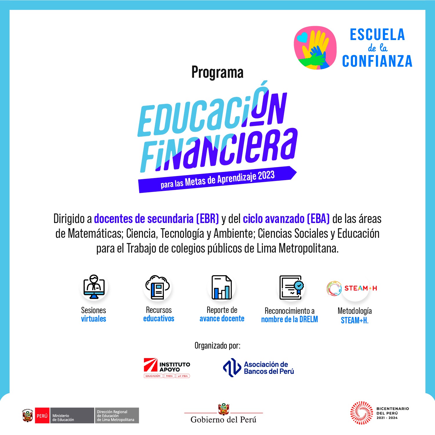Se convoca a los docentes de secundaria al programa “educación financiera”
