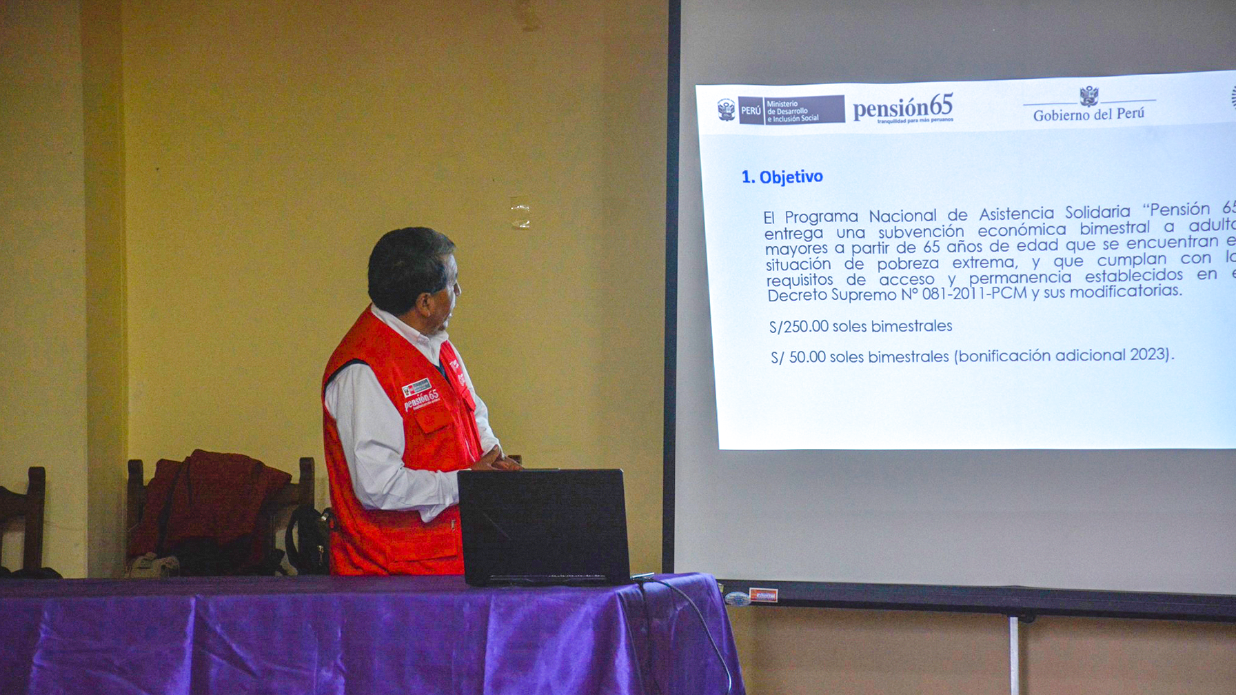 Se realizó el taller de capacitación a los actores locales de pensión-65 en la Provincia de Yunguyo