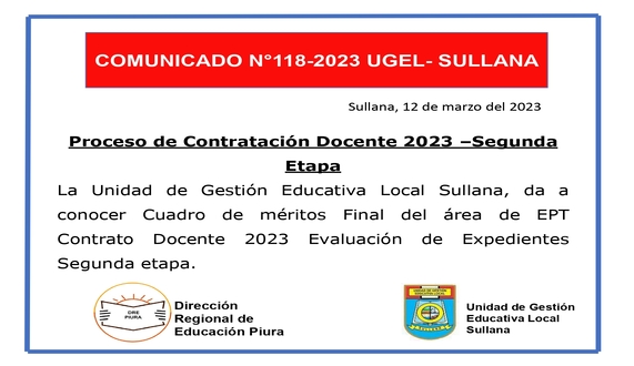 Comunicado N°118