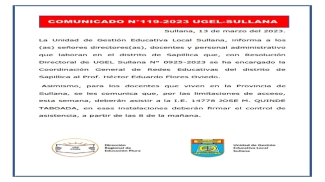 Comunicado N°119