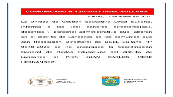 Comunicado N°120