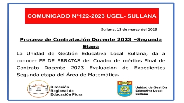 Comunicado N°122