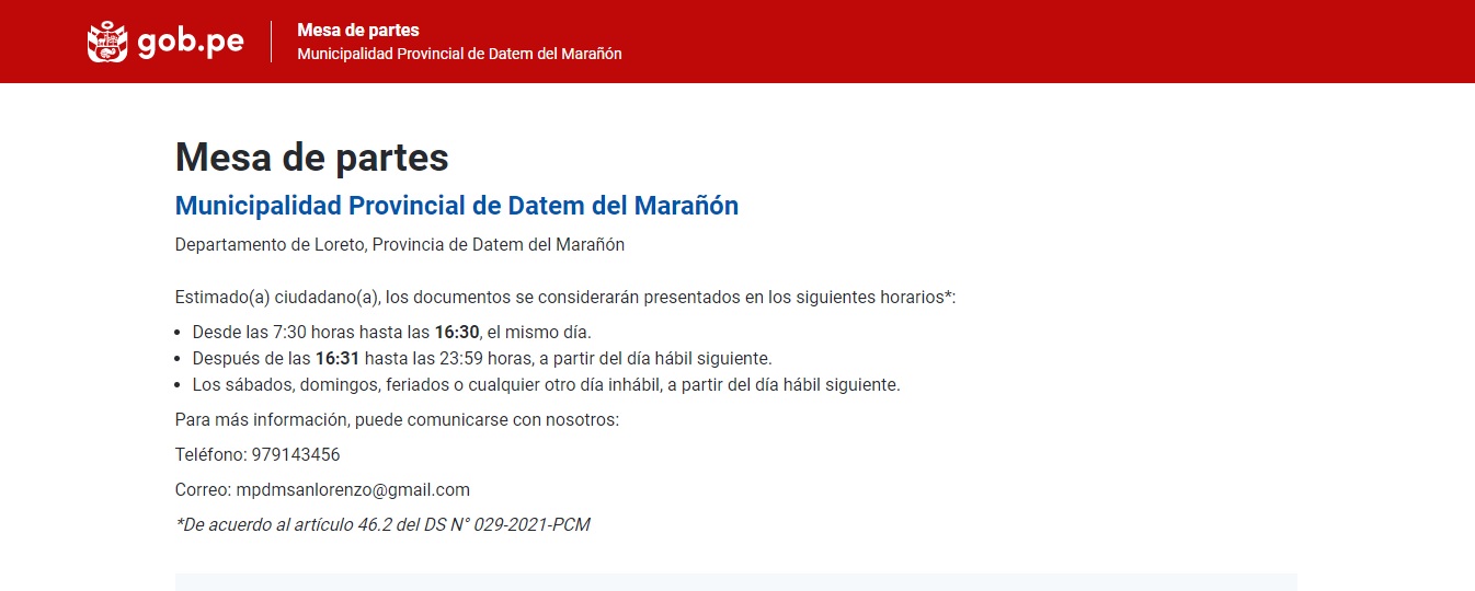 MUNICIPALIDAD PROVINCIAL DATEM DEL MARAรON
