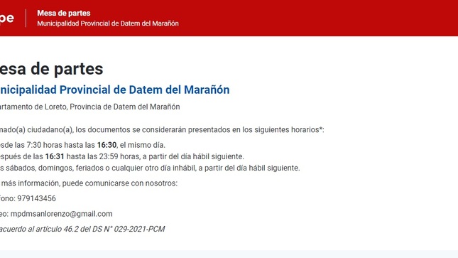 MUNICIPALIDAD PROVINCIAL DATEM DEL MARAÑON