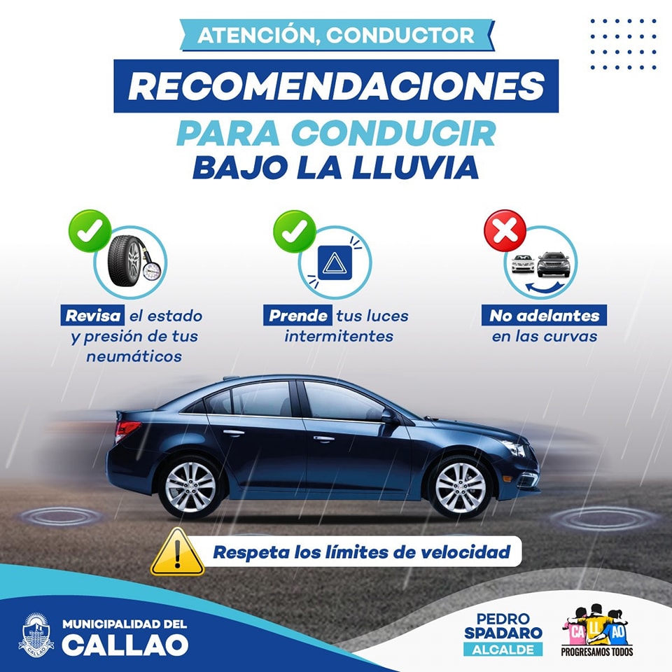 Estimado conductor, tome en cuenta las siguientes recomendaciones