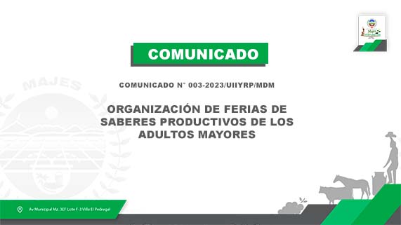 COMUNICADO N° 003-2023/UIIYRP/MDM