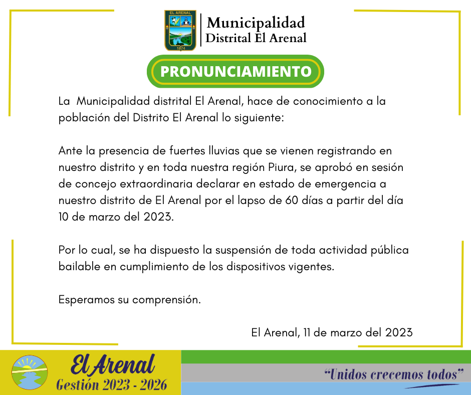 Flyer del pronunciamiento.