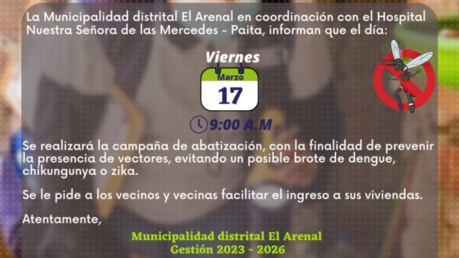 Foto del comunicado de la abatización. 