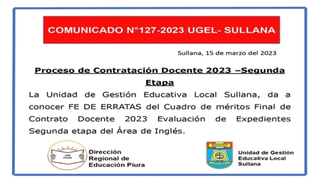 Comunicado N°127