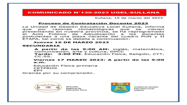 Comunicado N°130