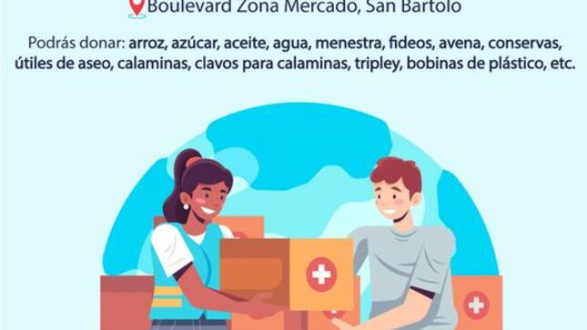 Se ha colocado un Punto de Acopio donde podrán dejar donaciones para las familias que  han sido afectadas por las recientes lluvias