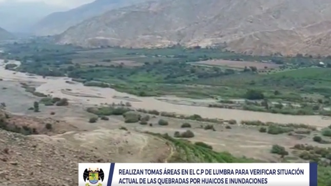 Personal Municipal realizó tomas aéreas en Lumbra para prever la ocurrencia de nuevos huaicos