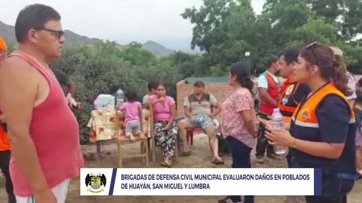 Brigadas de defensa civil municipal evaluaron daños en poblados