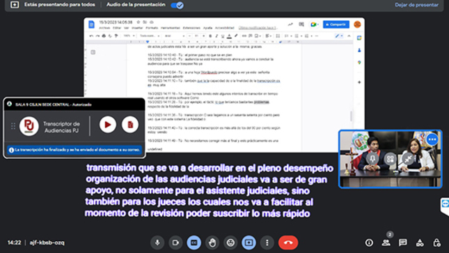 Transcriptor de Audiencias PJ
