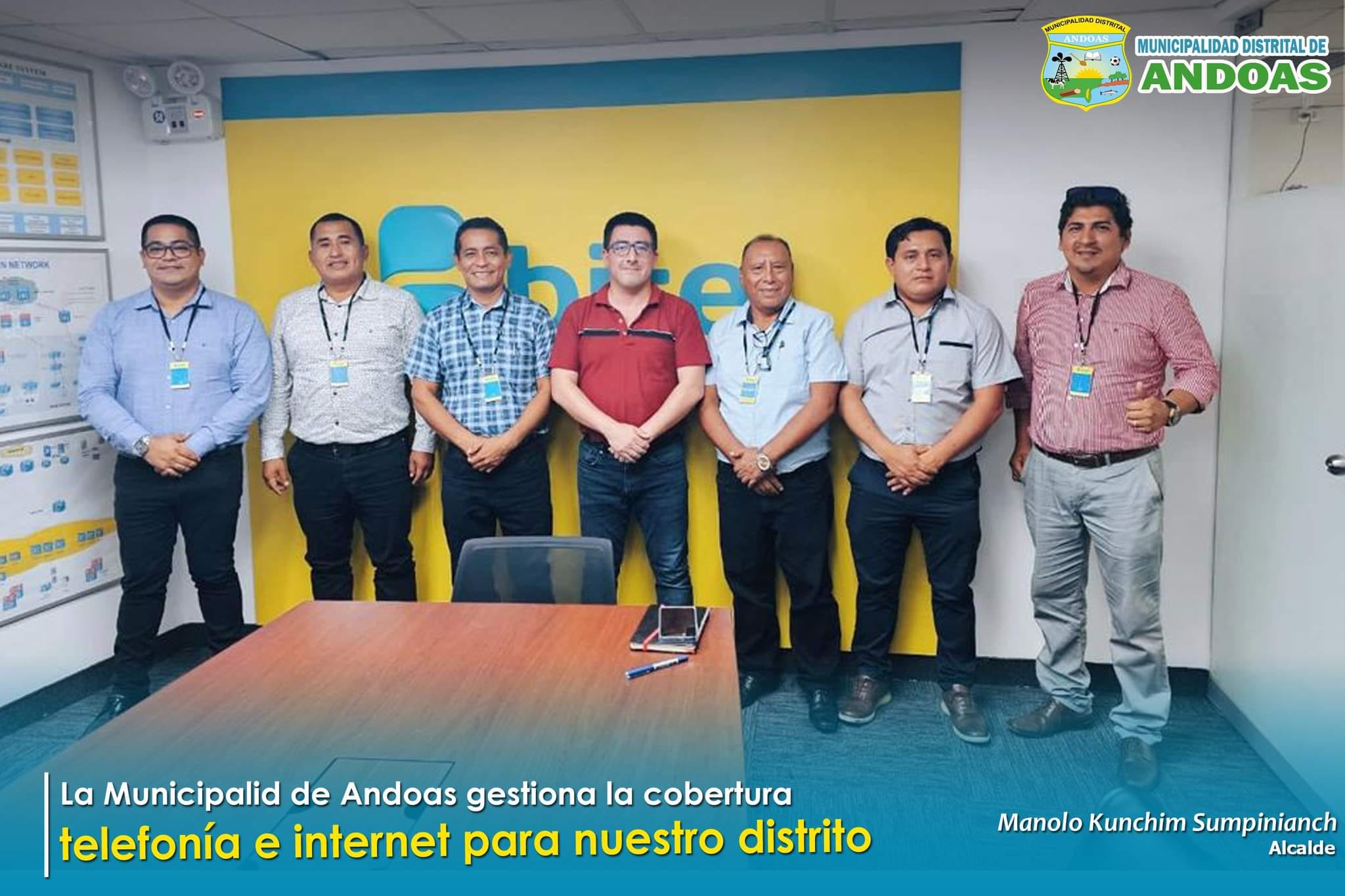 Imagen de la Reunión entre el alcalde de la Municipalidad Distrital de Andoas y el representante de la BITEL