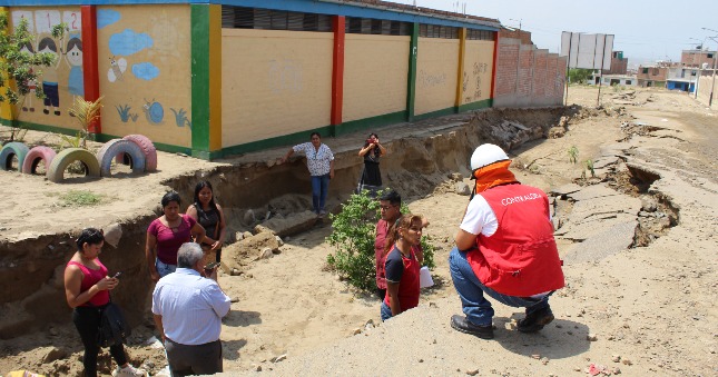 Contraloría evidencia daños en 6 colegios de Trujillo tras lluvias y huaicos causados por el ciclón Yaku