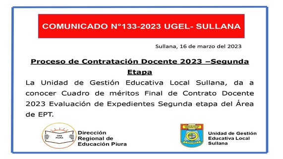 Comunicado N°133