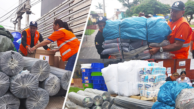 Sayán recibe nueva ayuda humanitaria trasladada por el Gore Lima