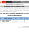 Vista preliminar de documento [ Ver Comunicado N° 074-2022-CCPC - Resultado de Entrevista ] 17-10-2022