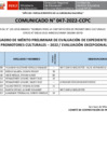 Vista preliminar de documento { Ver Comunicado 47 Cuadro Preliminar de Evaluación de Expedientes de Promotores Culturales 2022 ] 04-07-2022