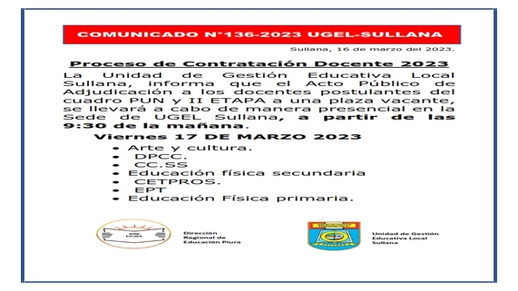 Comunicado N°136