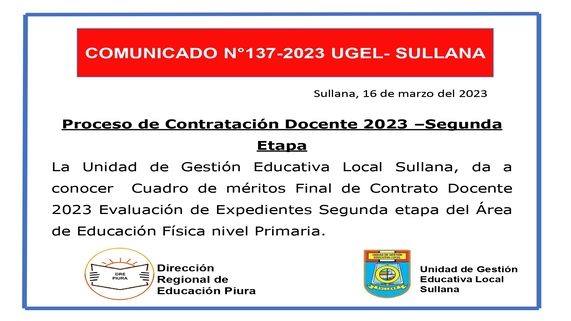Comunicado N°137