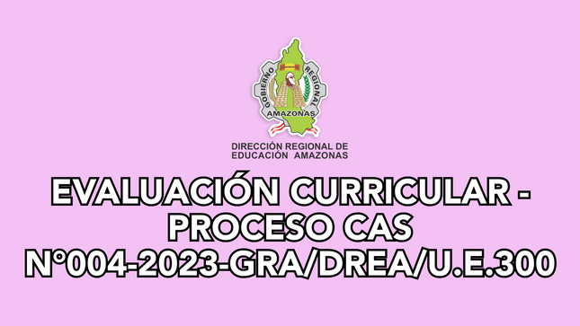 EVALUACIÓN CURRICULAR - PROCESO CAS N°004-2023-GRA/DREA/U.E.300.