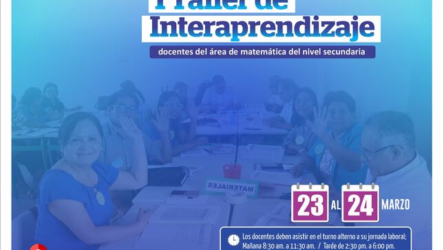 Taller de interaprendizaje dirigido a docentes del área de matemática del nivel secundaria