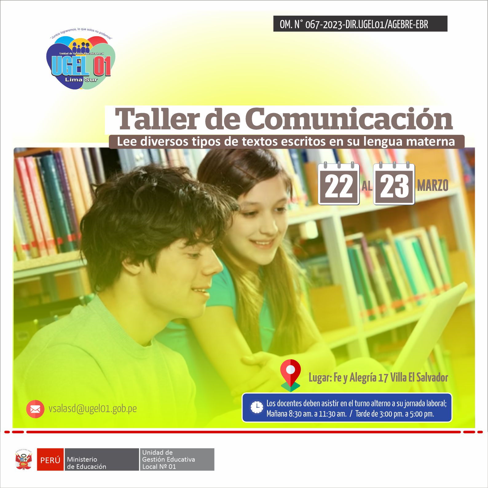 Taller de comunicación del nivel secundaria: lee diversos tipos de textos escritos en su lengua materna