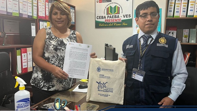 Ceba paeba firma actas de compromiso con fiscalía de villa el salvador para que adolescentes culminen sus estudios