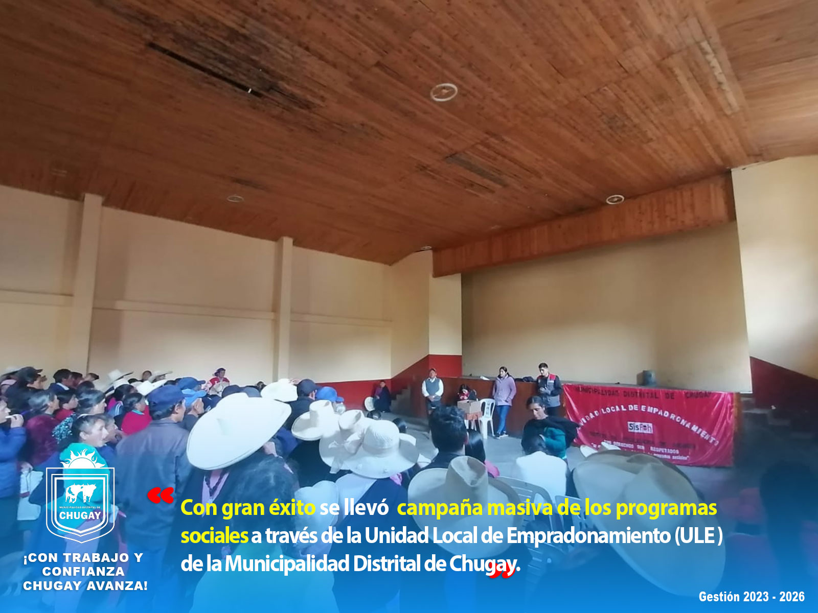 Con el objetivo de actualizar y empadronar a nuevos hogares, la unidad local de empadronamiento (ULE) de la Gerencia de Desarrollo Social, realizo una gran campaรฑa masiva en los 5 centros poblados.