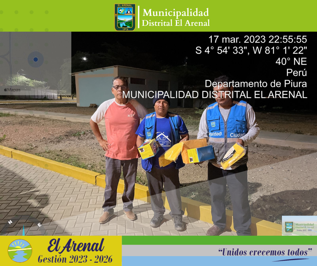 Foto de los agentes de Seguridad Ciudadana con el material de logística entregado.