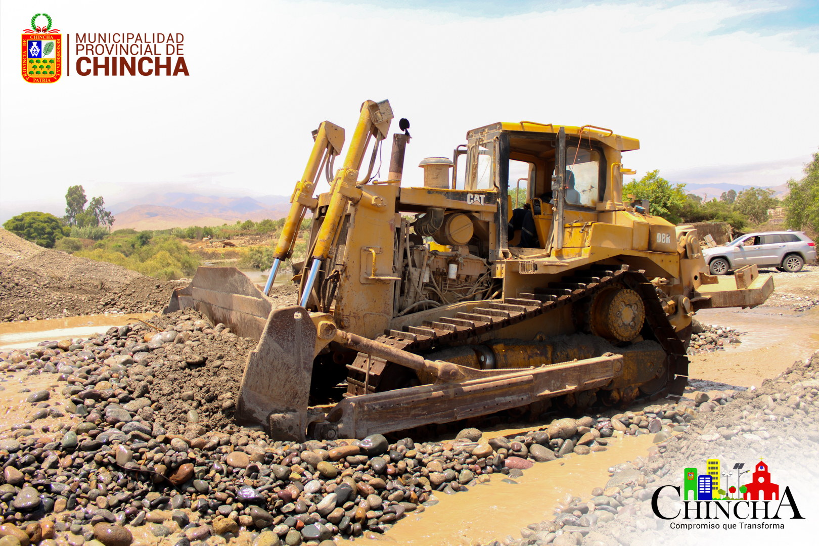 Las maquinarias pesadas han sido ofrecidas por la Municipalidad Provincial de Chincha y el GORE Ica.