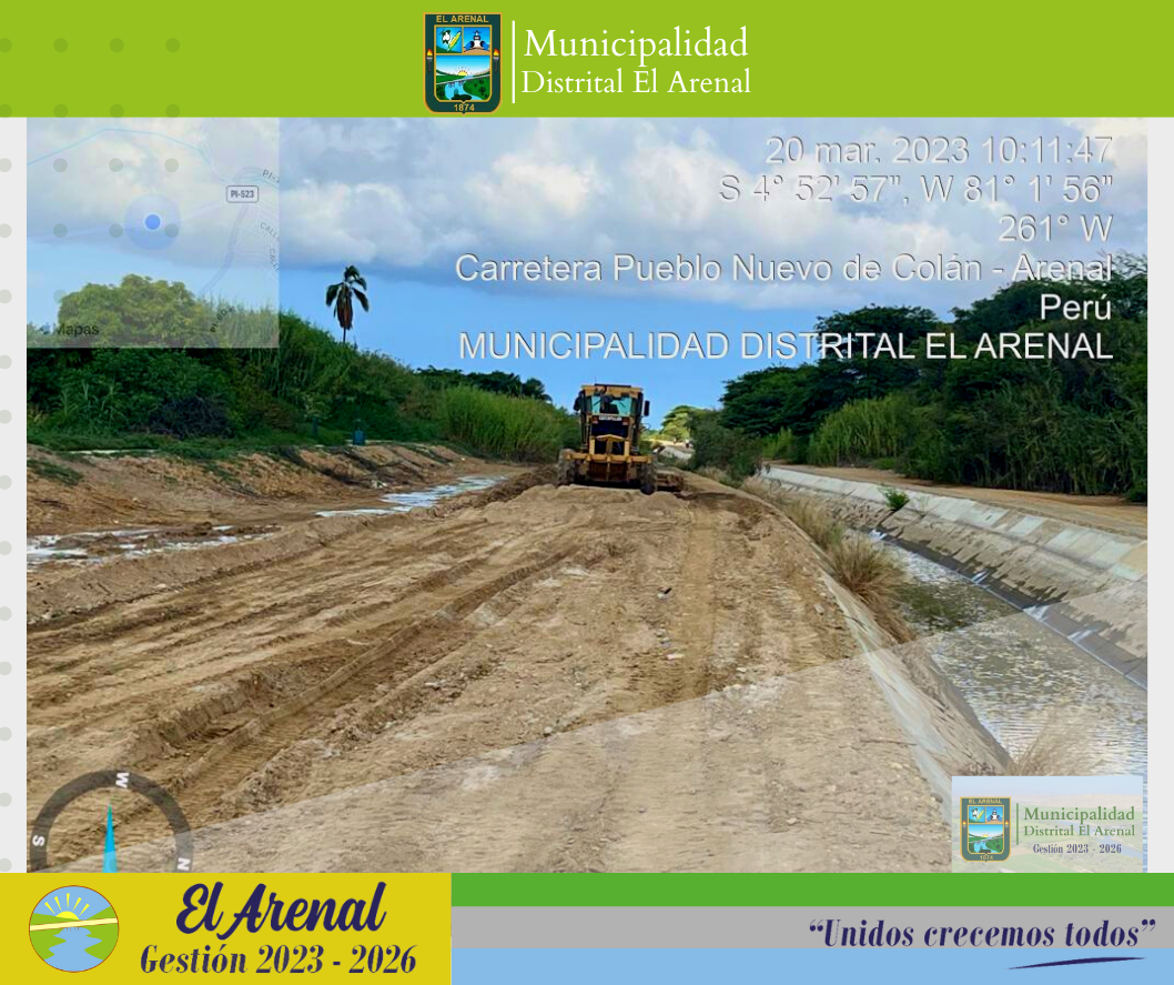 Foto de la maquinaria pesada realizando los trabajos en la vía.