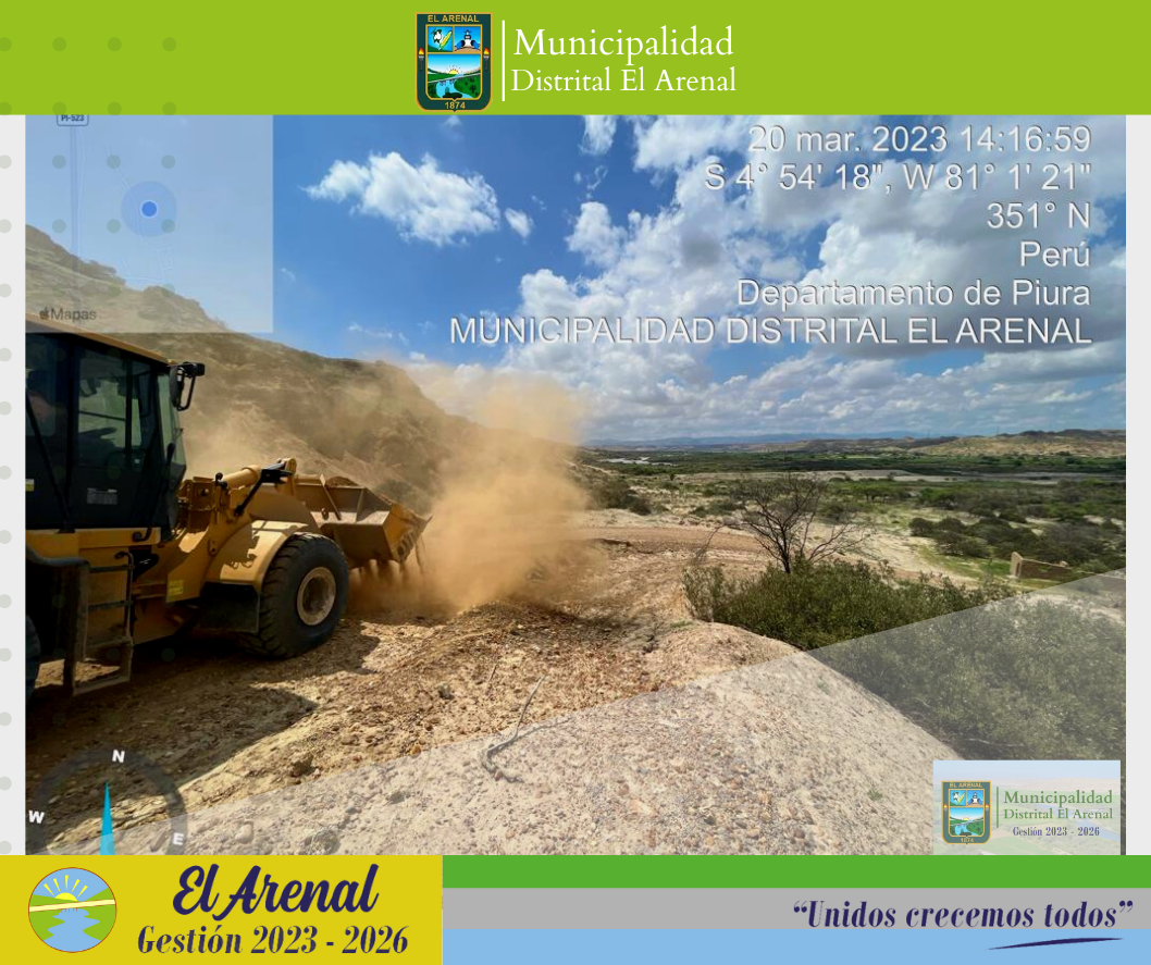 Foto de la maquinaria pesada realizando los trabajos.