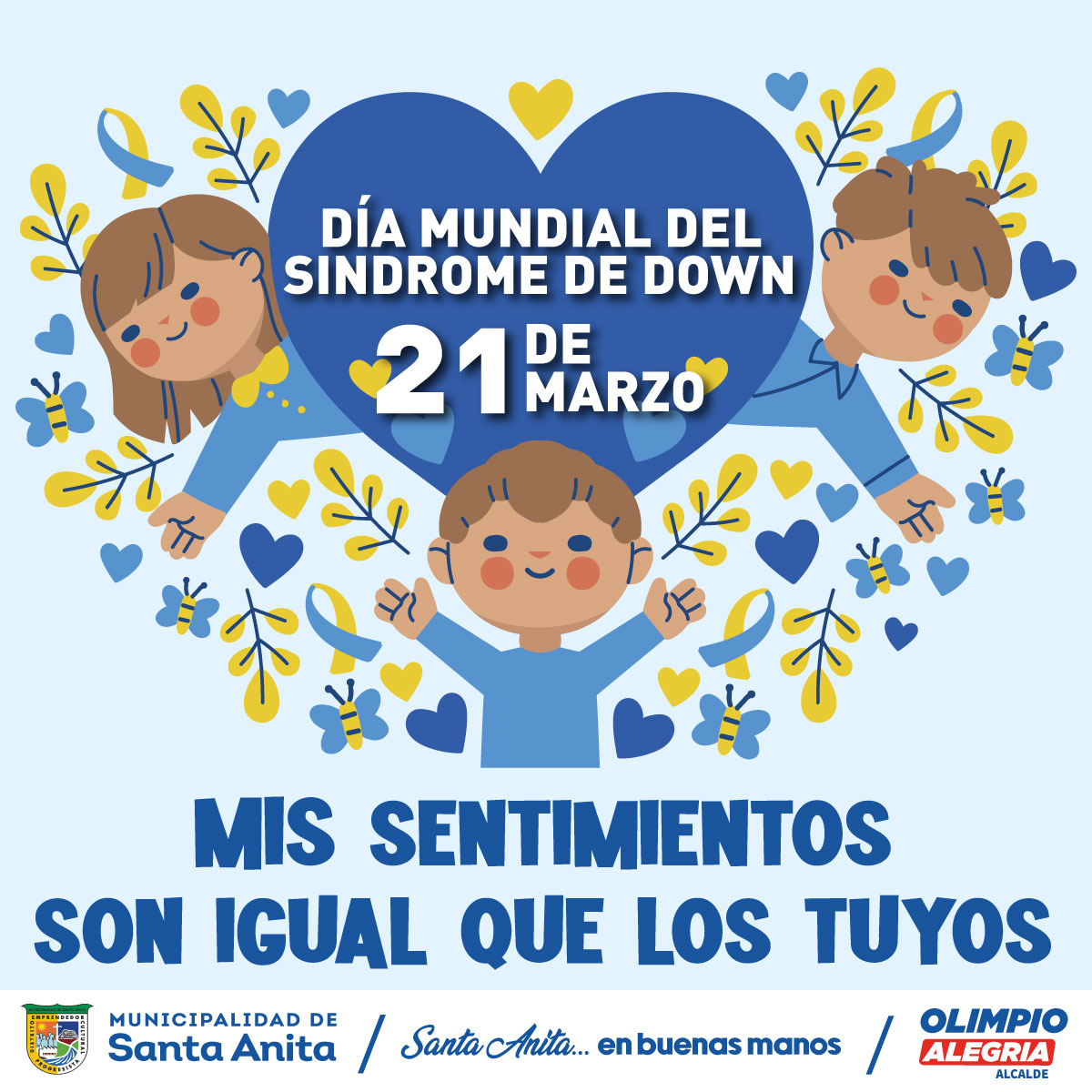 El 21 de marzo se celebra el "Día Mundial del Síndrome de Down" ✋. Este día tiene como objetivo crear conciencia sobre la importancia de la inclusión y el respeto por las personas.
#santaanitaenbuenasmanos
#olimpioalegría