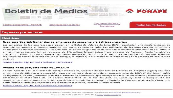 Boletin de Medios Fonafe