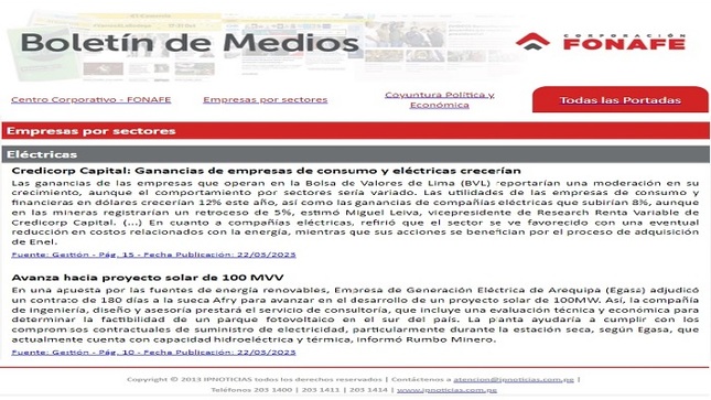 Boletin de Medios Fonafe