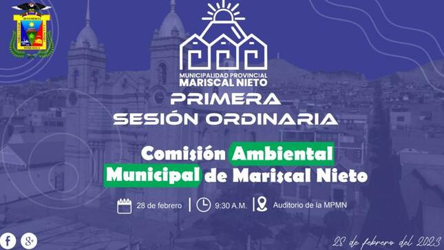 Con la finalidad de trabajar estrategias para mejorar la política ambiental de Moquegua y en cumplimiento a la Ordenanza Municipal N° 015-2017-MPMN, la Municipalidad Provincial de Mariscal Nieto convocó a la primera sesión de la Comisión Ambiental Municipal (CAM) para las 9:30 horas de este martes 28 de febrero del presente año en el Salón Consistorial del Palacio Municipal.