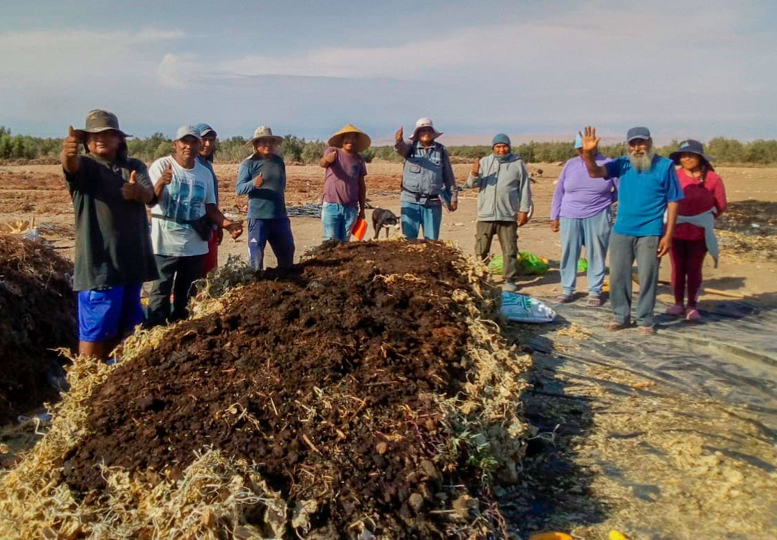 Capacitan a agricultores en producción de compost