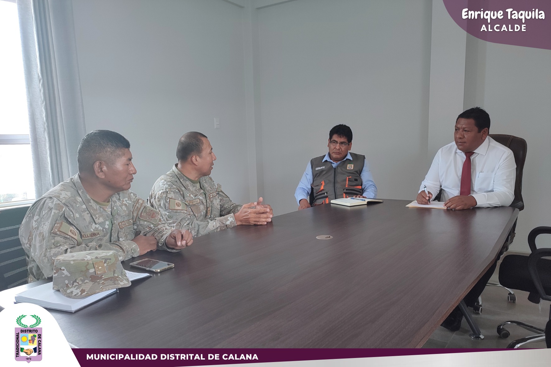 Reunión con el Comandante Angel Herrera, Comandante del Cuartel de Miculla