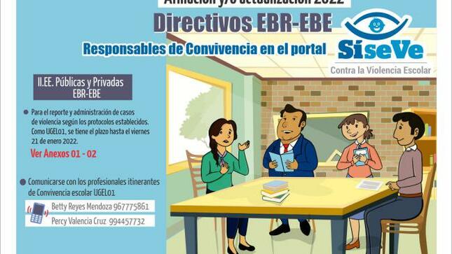 Afiliación y/o actualización 2022 de directivos ebr-ebe y sus responsables de convivencia en el portal siseve