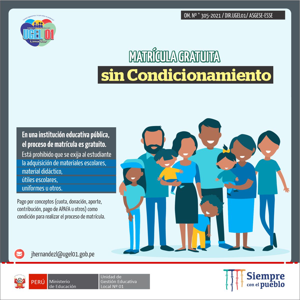 Matrícula gratuita sin condicionamiento